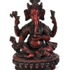 Ganesh sedící na podstavci, červený, pryskyřice, 16cm