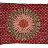 Sárong s ručním tiskem, vínový a barevná mandala, 110x170cm