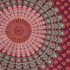Sárong s ručním tiskem, vínový a barevná mandala, 110x170cm