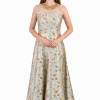 Luxusní indické šaty "Anarkali", modro stříbrné, zlaté flitry, šál