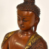 Buddha Šakjamuni, mosazná soška, měděná patina, 30x23x39cm