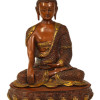 Buddha Šakjamuni, mosazná soška, měděná patina, 30x23x39cm