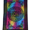 Přehoz přes postel s tibetskou mandalou, barevná batika, 140x200cm