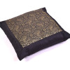 Černý saténový povlak na polštář s výšivkou paisley, zip, 40x40cm