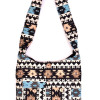 Taška přes rameno, barevná, velká, Aztec design, 2 přední kapsy, zip, 40x36 cm