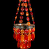 Ozdobné stídnilo, červeno-oranžové korálky, 53cm