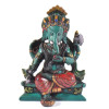 Ganesh sedící, tyrkysový, ručně barvený, 11cm
