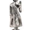 Narozeninový Buddha, pondělí,  pryskyřice, stříbrná patina, 30cm