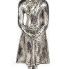 Narozeninový Buddha, neděle,  pryskyřice, stříbrná patina, 30cm