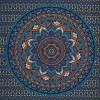 Přehoz na postel, květinová mandala, modro-zelený 130x210cm