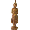 Narozeninový Buddha, neděle, teak, hnědá patina, 23cm