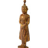 Narozeninový Buddha, neděle, teak, hnědá patina, 23cm