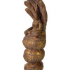 Narozeninový Buddha, sobota, teak, hnědá patina, 26cm