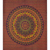 Přehoz na postel, pestrobarevná mandala, 230x202cm, modro-oranžový
