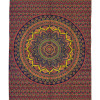 Přehoz na postel, květinová mandala, modro-červený 130x210cm