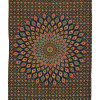 Přehoz na postel modro-zelený s Mandalou z pavích per 200x130cm