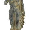 Buddha Maitreya, antik šedá patina, mosaz, 16x16x55cm