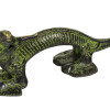 Dveřní madlo Drak, zelená patina, mosaz, 27cm