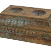 Dřevěný svícen ze staré hlavice sloupu, 44x39x14cm