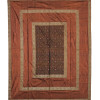 Přehoz na postel, hnědý s květy, brokátový, ruční práce, 266x212cm