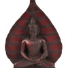 Meditující Buddha s listem stromu Bódhi, tmavě červený, 15cm