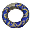 Podložka pod tibetskou mísu z modro-zlatého brokátu, prům. 10cm