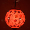 Oválná skleněná lampa zdobená barevnými kameny, růžová, 35x35x43cm