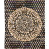 Přehoz s tiskem, černý, zlatý tisk, Mandala, 204x140cm