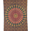 Přehoz na postel tmavě modrý "Barmery round Mandala" paví pera, 130x210cm