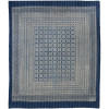 Přehoz na postel modrý prošívaný blockprint, ruční práce, 260x220cm