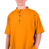 Medově žlutá pánská košile-kurta s krátkým rukávem a kapsičkou, 3 knoflíky