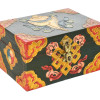 Dřevěná šperkovnice ručně malovaná, buddhistické motivy, 15x11x9cm