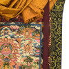 Thangka, život Buddhy, černý brokát, 85x126cm