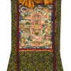 Thangka, život Buddhy, černý brokát, 85x126cm