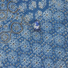 Taburet z Rajasthanu modrý blockprint, průměr 53cm výška 40cm patchwork
