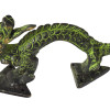 Dveřní táhlo, drak, mosaz, zelená patina, 15cm
