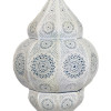Lampa v orientálním stylu s jemným vzorem, bílá, uvnitř modrá, 25x25x50cm