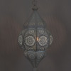 Lampa v orientálním stylu s jemným vzorem, bílá, uvnitř modrá, 25x25x50cm
