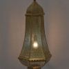Kovová lampa v orientálním stylu, zlatá, uvnitř modrá, 35x35x90cm