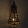 Kovová lampa v orientálním stylu, černá, uvnitř oranžová, 25x25x57cm