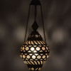 Kovová lampa v orientálním stylu, rez, sklo, 21x21x49cm