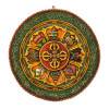 Astamangal mandala, ručně malovaná, pryskyřice, průměr 60cm