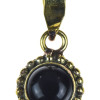 Přívěsek s polodrahokamem, černý onyx, 23x12mm