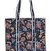 Velká taška na zip, černá s potiskem, 44x36x14cm + ucha 30cm