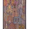 Unikátní patchworková tapiserie z Rajastanu, barevná ruční vyšivka, 108x162cm