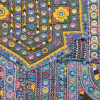 Unikátní patchworková tapiserie z Rajastanu, barevná ruční vyšivka, 108x162cm