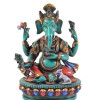 Ganesh, sedící, tyrkysový, bohatě zdobený, 16cm