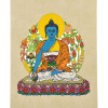 Přáníčko s obálkou vyrobené z ručního papíru s obrázkem Medicine Buddha, 12x16cm
