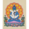 Přáníčko s obálkou vyrobené z ručního papíru s obrázkem, Samantabhadra, 12x16cm