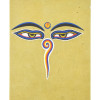 Notes, "Buddhovy oči", ruční rýžový papír 13x17x2cm, 45 listů, zlatobéžový